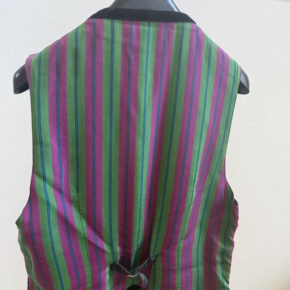 Gianni Versace Versus Black Velvet Vest Satin Back Buckle Belt Size 40/54 - Picture 2 of 6